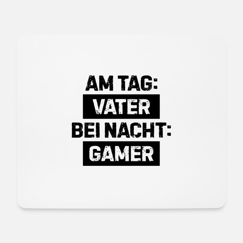 Am tag vater bei nacht gamer Zocken Nerd Geschenk - Mousepad (Querformat) - Weiß