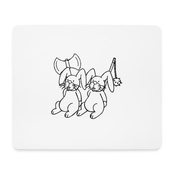 Killer-Kaninchen - weiß gefüllt - Mousepad (Querformat) - Weiß - Vorne