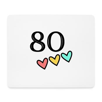 80 YEARS. 80th ANNIVERSARY. ANNIVERSARY 80 YEARS. 80 - Mouse Pad (horizontal) - white - Front