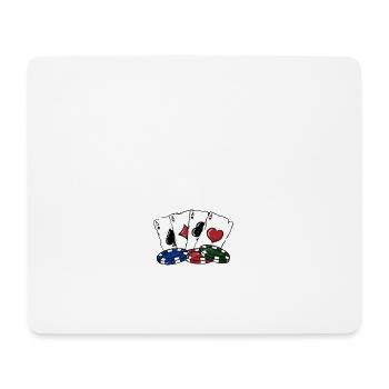 Facilement distrait par Poker & Boobs Funny Poker - Tapis de souris (format paysage) - blanc - Devant