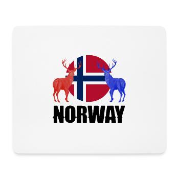 Norwegen Norwegisch Norwegen Flagge Hirsche Silhouetten - Mousepad (Querformat) - Weiß - Vorne