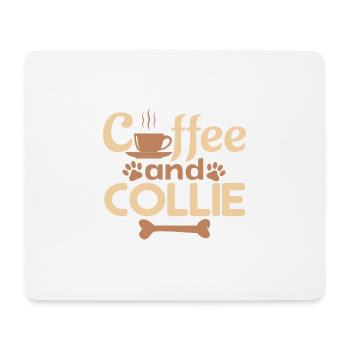 Amoureux des animaux de compagnie Coffe et Collie - Tapis de souris (format paysage) - blanc - Devant
