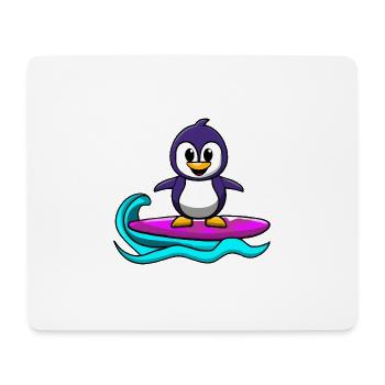 Süßer Kawaii Pinguin auf Surfbrett - Mousepad (Querformat) - Weiß - Vorne