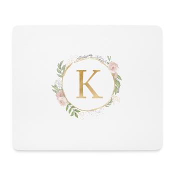 Customizable Monogram K Floral - Mouse Pad (horizontal) - white - Front