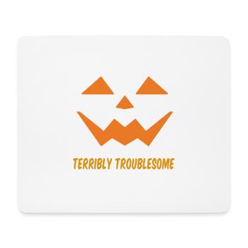 Citrouille d’Halloween Jack O Lantern Citrouilles effrayantes - Tapis de souris (format paysage) - blanc - Devant