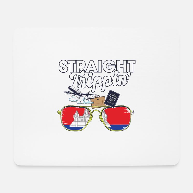 Straight Trippin' Cambodia Vacation Tour Travel - Mousepad (Querformat) - Weiß