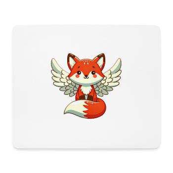 Red Fox Angel - Gracieux avec des ailes - Tapis de souris (format paysage) - blanc - Devant