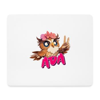 ADA - Beautiful Girl Name with Cute OWL - Mouse Pad (horizontal) - white - Front