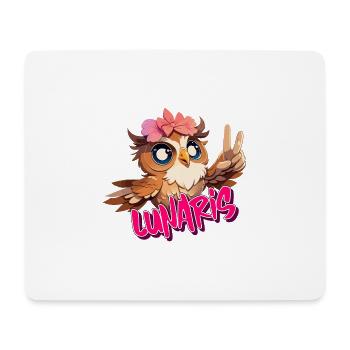 LUNARIS - Schöner Mädchen Name mit süßer EULE - Mousepad (Querformat) - Weiß - Vorne