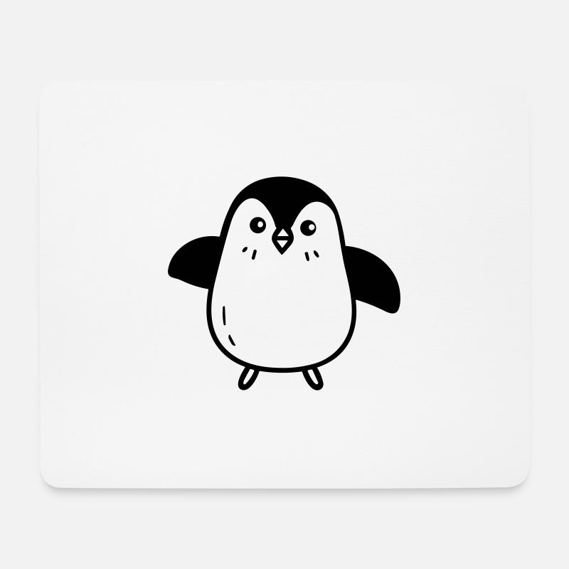 Pinguin - Mousepad (Querformat) - Weiß