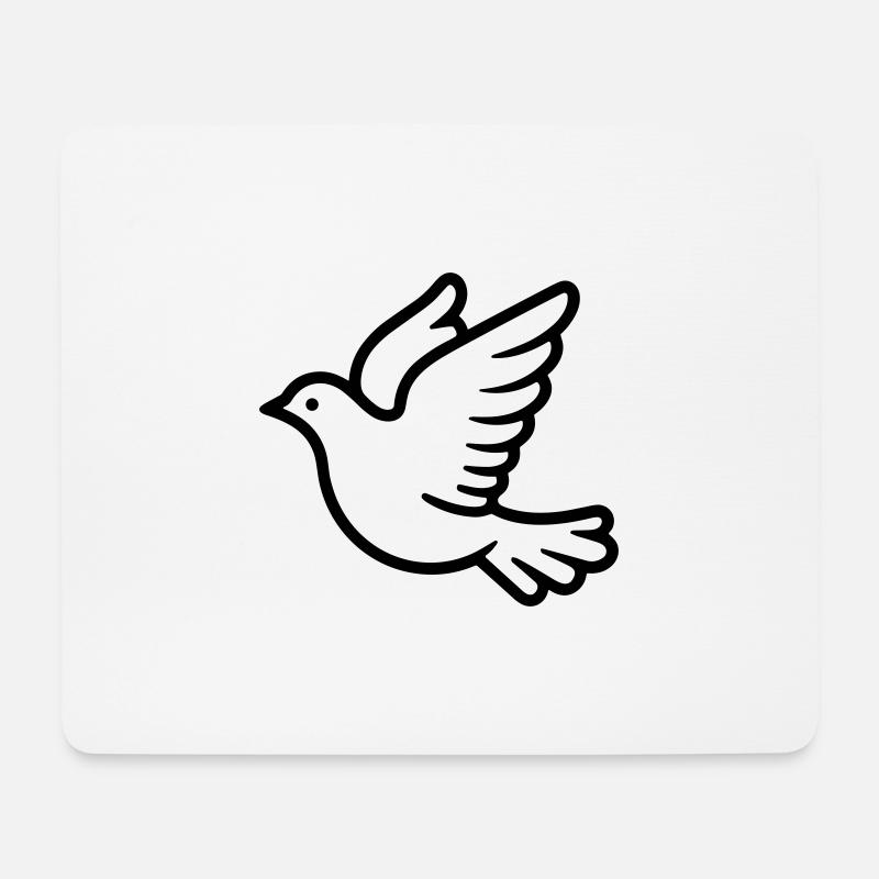 Taube - Mousepad (Querformat) - Weiß