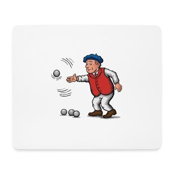 Franzose spielt Petanque für einen Petanque - Mousepad (Querformat) - Weiß - Vorne