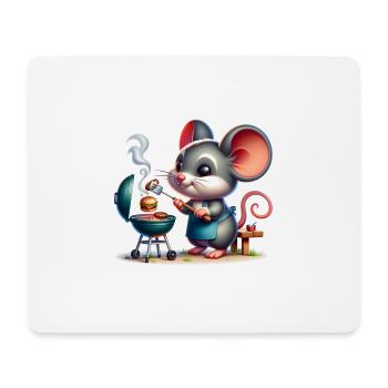 Cute BBQ Mouse - Mouse Pad (horizontal) - white - Front