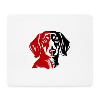 Dachshund Hund Kopf Dackel - Mousepad (Querformat) - Weiß - Vorne