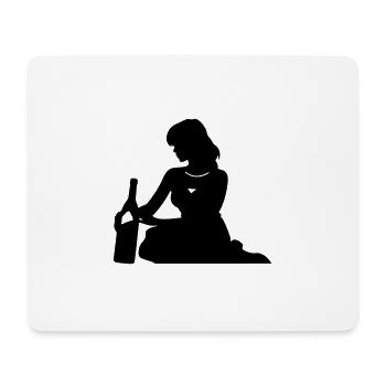 Silhouette Frau Drinking - Mousepad (Querformat) - Weiß - Vorne