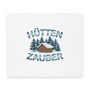 Hüttenzauber Hütte in den Bergen Berge Winter - Mousepad (Querformat) - Weiß - Vorne
