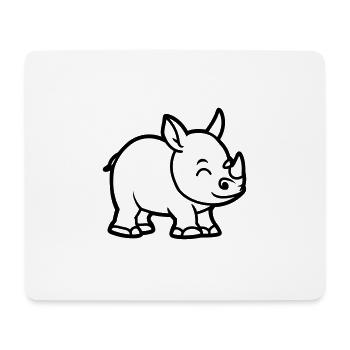 Nashorn - Mousepad (Querformat) - Weiß - Vorne