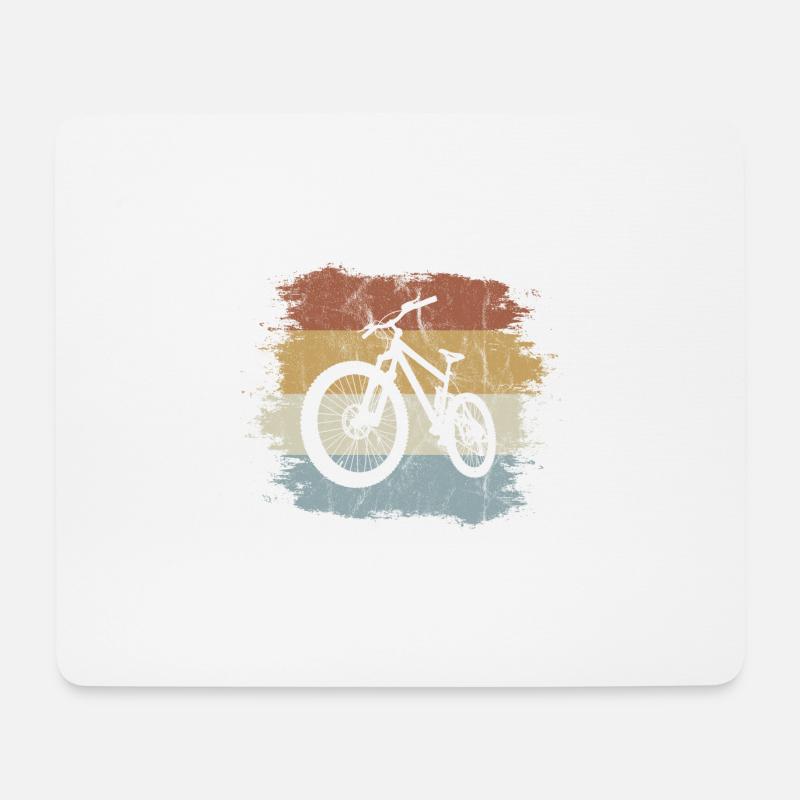Retro Vintage style MTB Mountainbiker Geschenk - Mousepad (Querformat) - Weiß