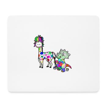 Fantasy Sauvage Giraffe Dino artiste Enfants - Tapis de souris (format paysage) - blanc - Devant
