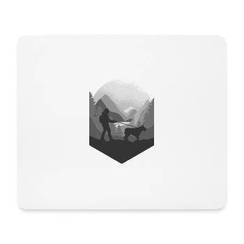 Sports canins et promenades canines en montagne - Tapis de souris (format paysage) - blanc - Devant