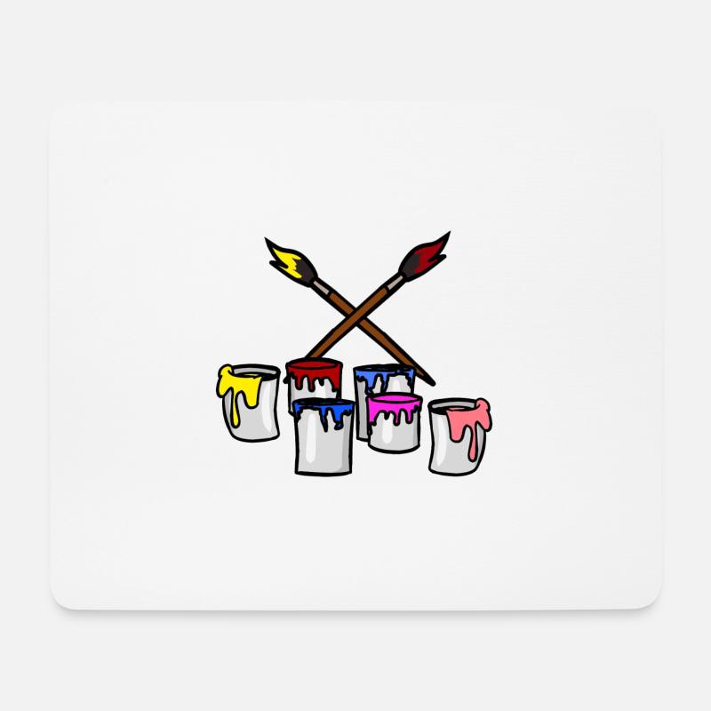 Pinsel Farbe Eimer Maler Künstler Graffiti Getto - Mousepad (Querformat) - Weiß