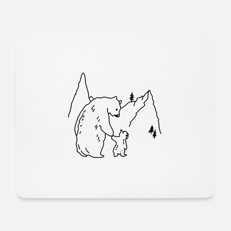 Bär Familie Kind Berge - Mousepad (Querformat) - Weiß