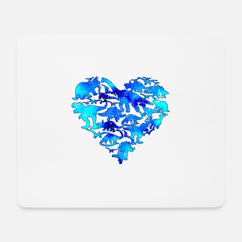 Dinosaurier-Herz - Mousepad (Querformat) - Weiß