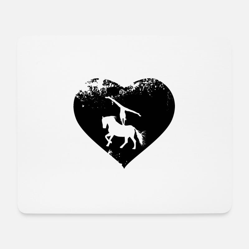 Pferde Pferd Voltigierer Voltigieren Volti - Mousepad (Querformat) - Weiß