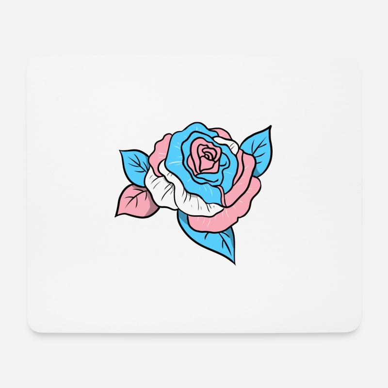 Trans Pride Rose - Mousepad (Querformat) - Weiß