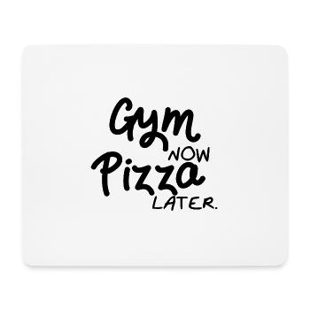 Fitnessstudio und Pizza - Mousepad (Querformat) - Weiß - Vorne