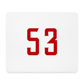 53 Zahl Symbol - Mousepad (Querformat) - Weiß - Vorne