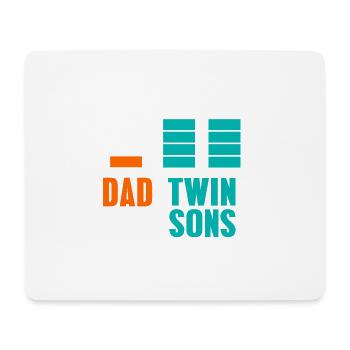 Funny Energy Of A Dad & Twin Sons Awesome Present - Mouse Pad (horizontal) - white - Front