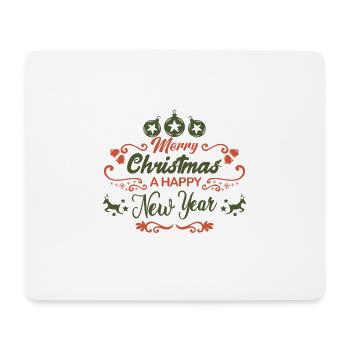 Merry Christmas. Bonne année. Cadeau de noël. - Tapis de souris (format paysage) - blanc - Devant