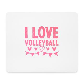 Ich liebe Volleyball - Mousepad (Querformat) - Weiß - Vorne