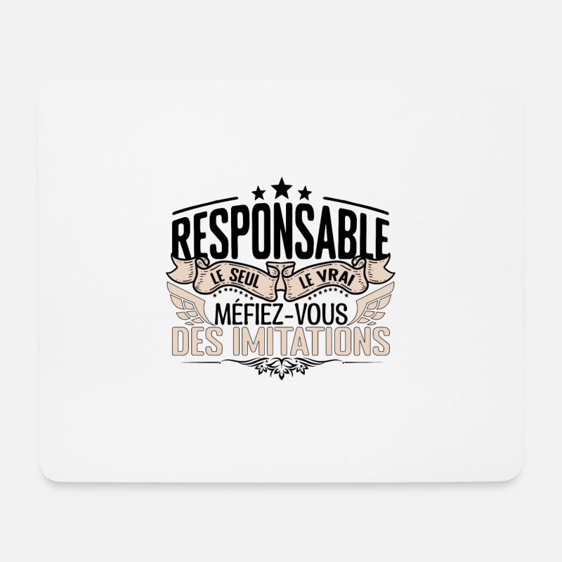 Responsable cadeau Responsable le vrai Responsable - Tapis de souris (format paysage) - blanc