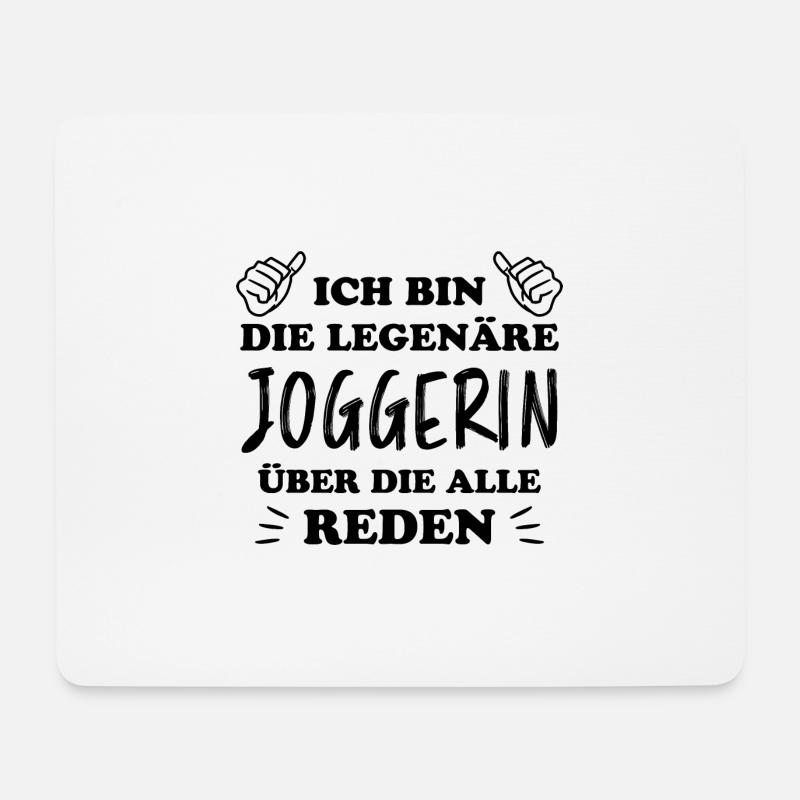 Joggerin Laufen Lustiger Spruch Joggen Geschenk - Mousepad (Querformat) - Weiß