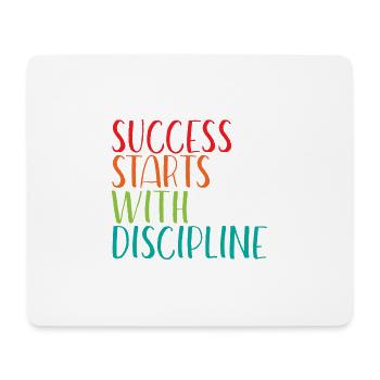 Le succès commence par la discipline - Tapis de souris (format paysage) - blanc - Devant