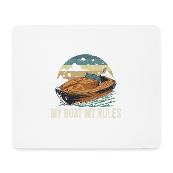 Mon bateau Mes règles Drôle de motonautisme Citation Ponton - Tapis de souris (format paysage) - blanc - Devant
