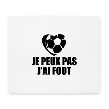 Je Peux Pas J'ai Foot Humour Cadeau Footballeur - Tapis de souris (format paysage) - blanc - Devant