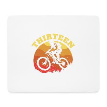 Turning 13 Mountain Bike Thème BMX Lover 13ème - Tapis de souris (format paysage) - blanc - Devant