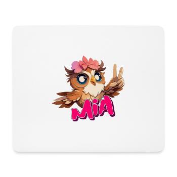 MIA - Schöner Mädchen Name mit süßer EULE - Mousepad (Querformat) - Weiß - Vorne