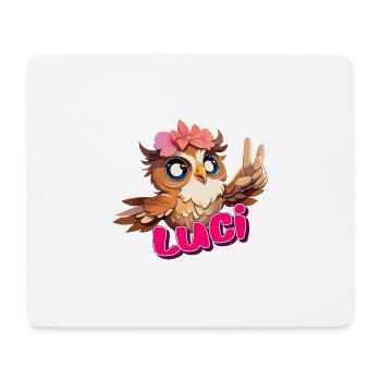 LUCI - Schöner Mädchen Name mit süßer EULE - Mousepad (Querformat) - Weiß - Vorne
