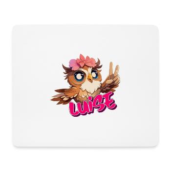 LUISE - Beautiful Girl Name with Cute OWL - Mouse Pad (horizontal) - white - Front