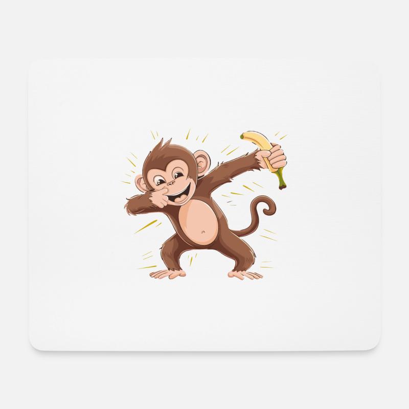Niedlicher Affe für Kinder für Kinder - Mousepad (Querformat) - Weiß