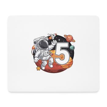 5th Birthday Astronaut Space Adventure for Boys - Mousepad (Querformat) - Weiß - Vorne