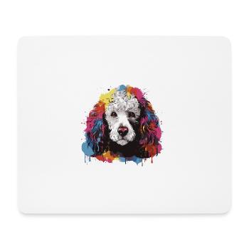 Pudel Hund Kopf Porträt Pop Art - Mousepad (Querformat) - Weiß - Vorne