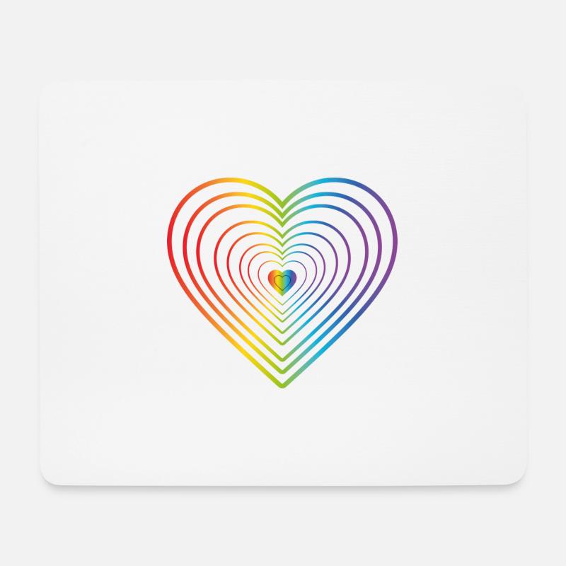 Colored Heart - Mouse Pad (horizontal) - white
