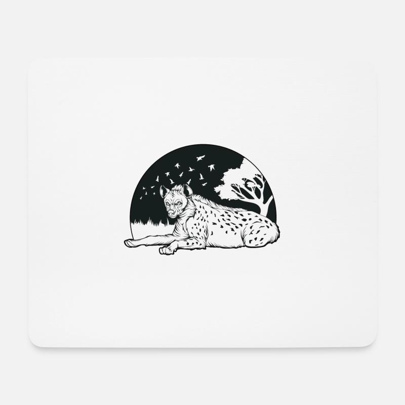 Hyäne - Mousepad (Querformat) - Weiß