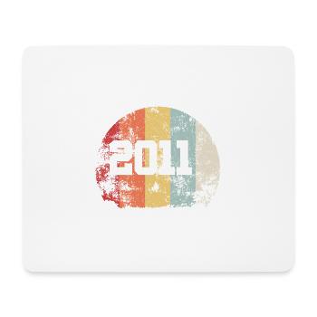Vintage 2011 11 Geburtstag Retro Jahrgang Geschenk - Mousepad (Querformat) - Weiß - Vorne