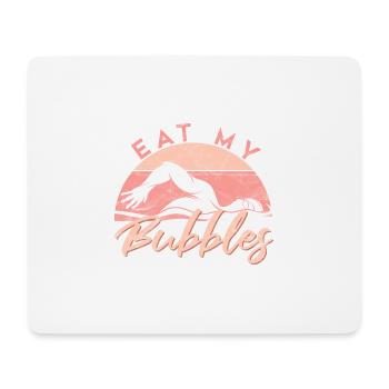 Funny Swimming Eat My Bubbles - Tapis de souris (format paysage) - blanc - Devant